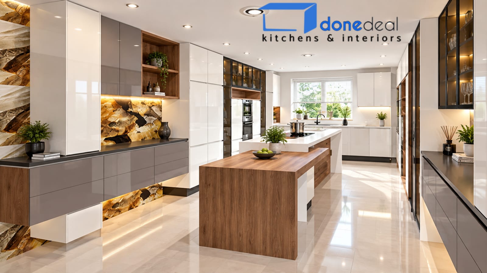 Bespoke green shaker kitchen concept with premium worktop finishes